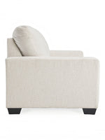 TOCO Meubles Canapé-lit Jabari 3 places crème texturé avec coussin moelleux et pieds noirs discrets.