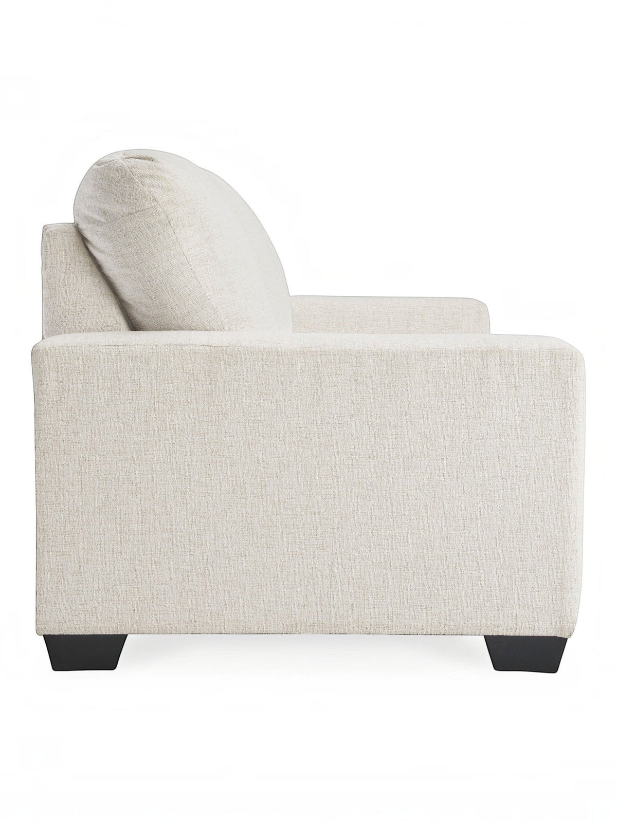 TOCO Meubles Canapé-lit Jabari 3 places crème texturé avec coussin moelleux et pieds noirs discrets.