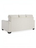 TOCO Meubles Canapé-lit Jabari 3 places crème texturé, pieds noirs carrés, design contemporain et décontracté.
