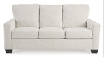 TOCO Meubles Canapé-lit Jabari 3 places crème texturé, design moderne avec coussins moelleux.