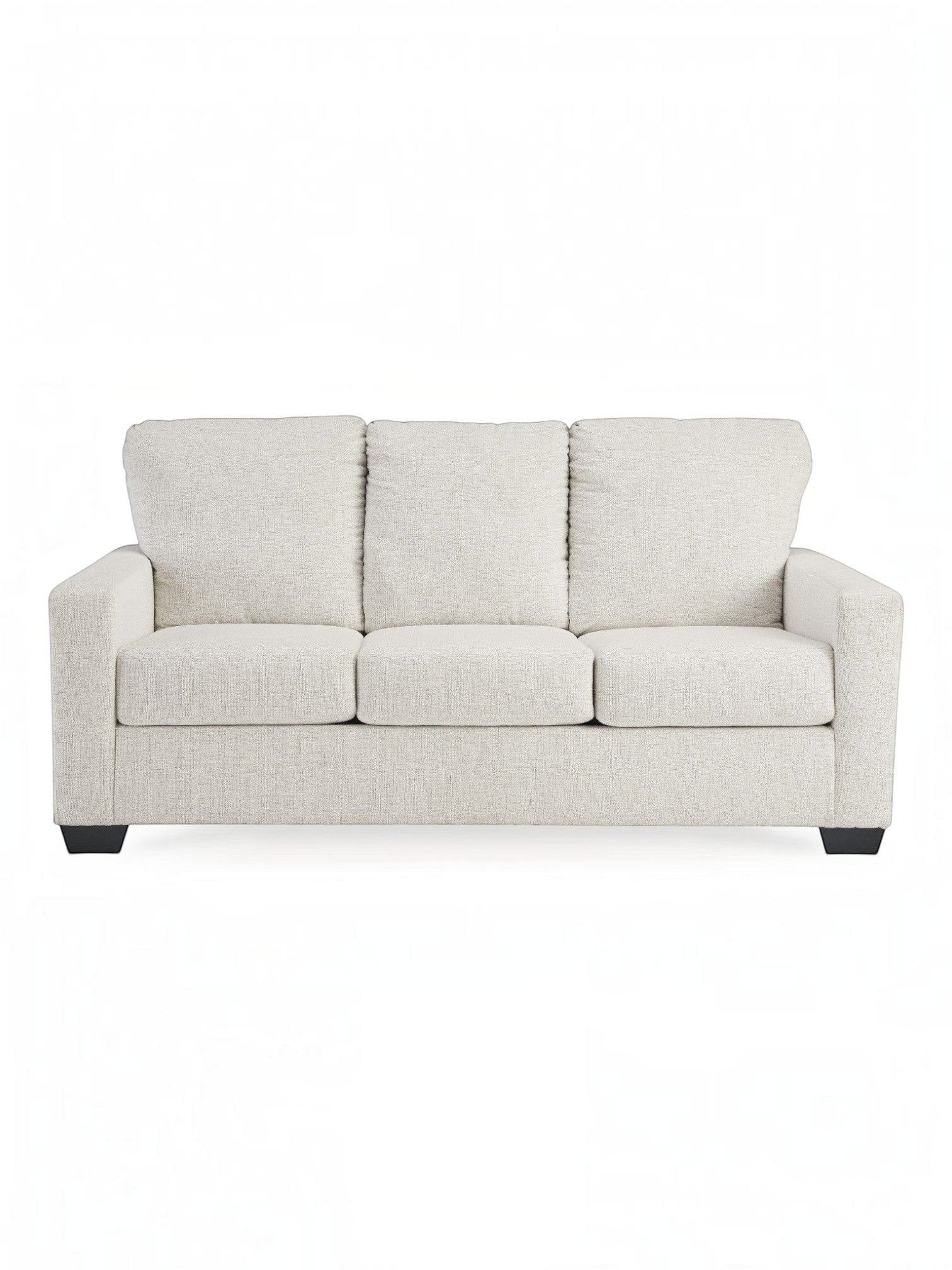 TOCO Meubles Canapé-lit Jabari 3 places crème texturé, design moderne avec coussins moelleux.
