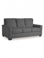 TOCO Meubles Canapé-lit Jabari 3 places gris anthracite en tissu, design moderne avec coussins confortables.