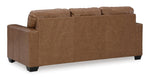 TOCO Meubles - Canapé-lit Jelani en cuir marron, 3 places, assise confortable, design polyvalent.