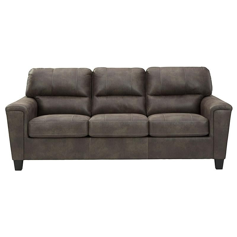 TOCO Meubles Canapé-lit Kairo gris anthracite en aspect cuir, 3 places, convertible pour couchage d'appoint.