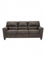 TOCO Meubles Canapé-lit Kairo gris anthracite en aspect cuir, 3 places, convertible pour couchage d'appoint.