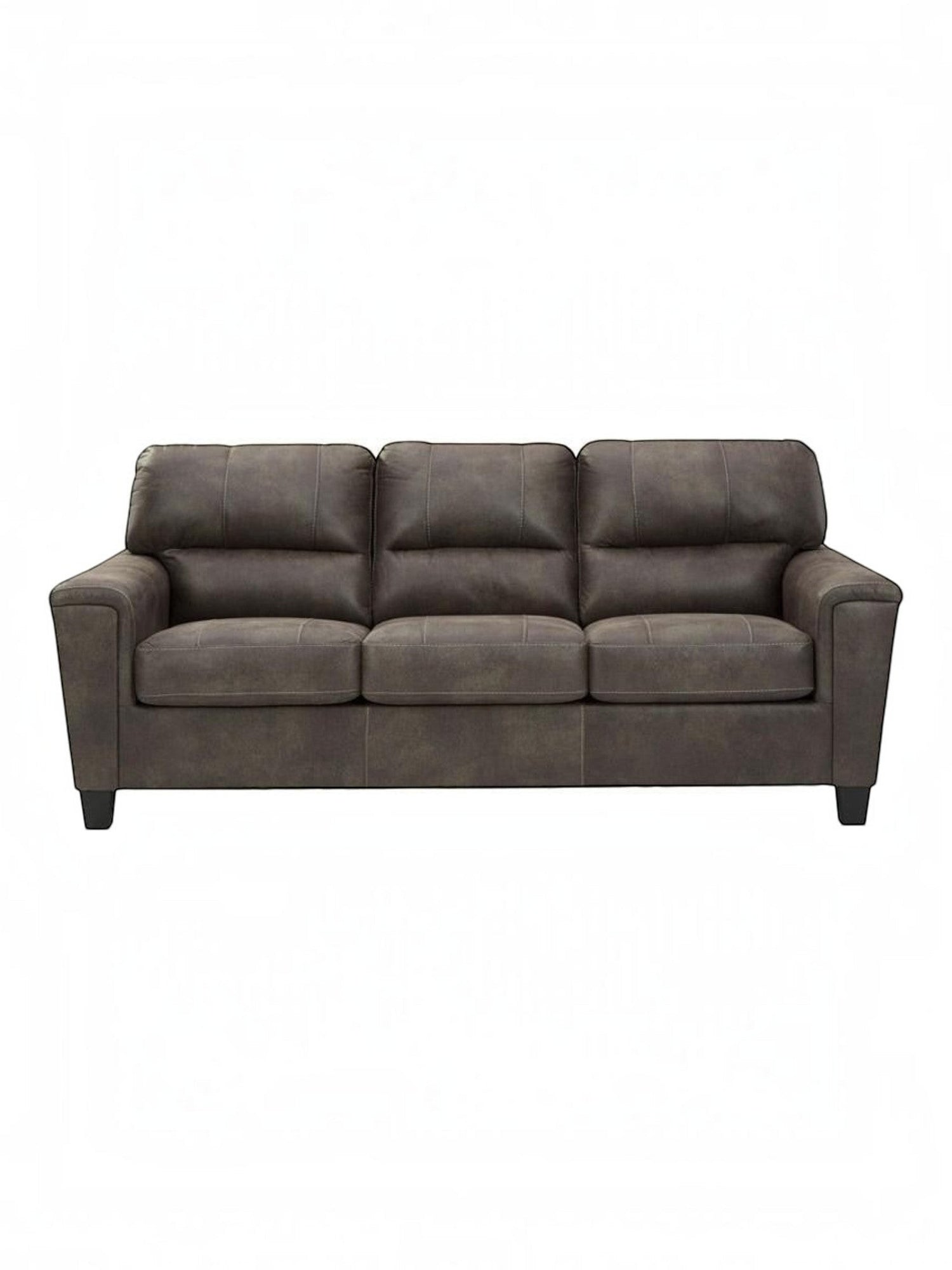 TOCO Meubles Canapé-lit Kairo gris anthracite en aspect cuir, 3 places, convertible pour couchage d'appoint.