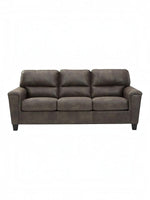 TOCO Meubles Canapé-lit Kairo gris anthracite en aspect cuir, 3 places, convertible pour couchage d'appoint.