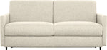 Canapé-lit Omari TOCO Meubles en tissu texturé crème, design moderne avec accoudoirs carrés et pieds noirs discrets.
