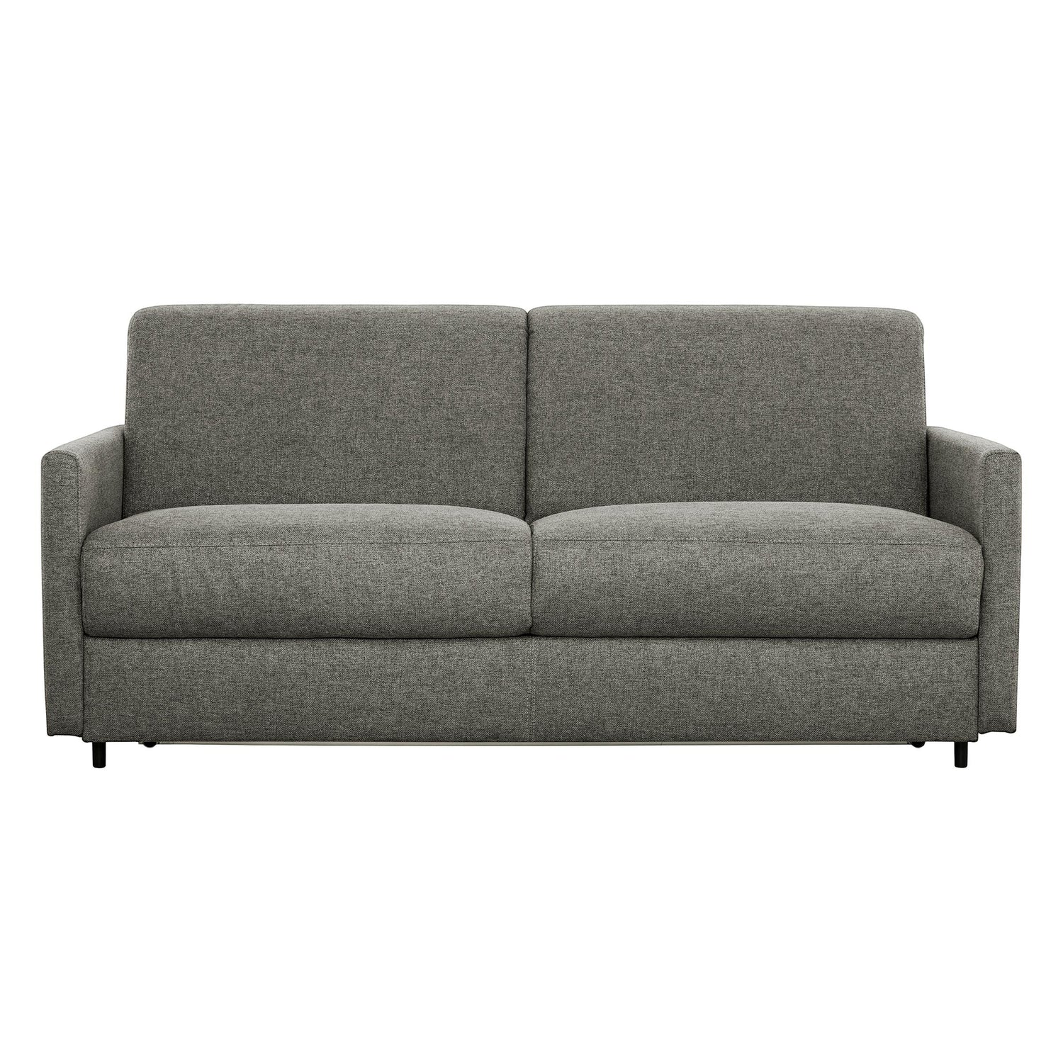Canapé-lit Omari gris chiné en tissu de TOCO Meubles, design moderne et polyvalent pour salon.