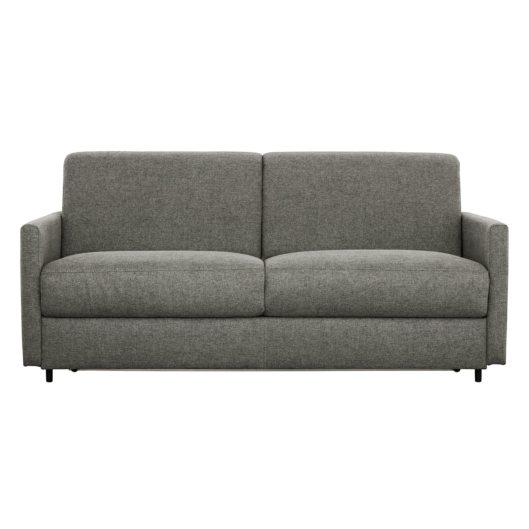 Canapé-lit Omari gris chiné en tissu de TOCO Meubles, design moderne et polyvalent pour salon.