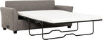 TOCO Meubles Canapé-lit Sana gris chiné, convertible en lit avec matelas blanc, design moderne.