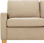 TOCO Meubles Canapé-lit sectionnel Zola beige en tissu, pieds en bois, design moderne.