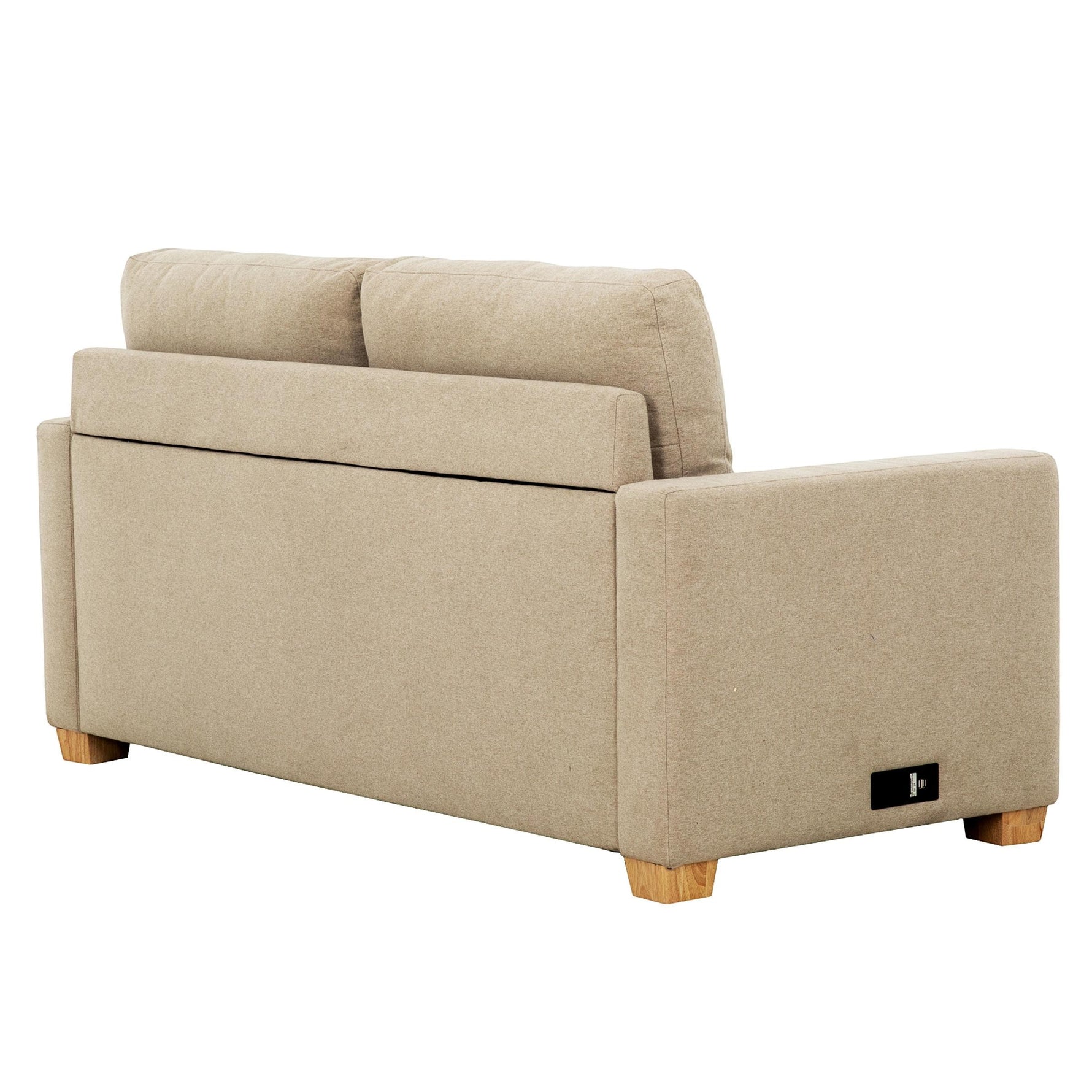 TOCO Meubles Canapé-lit sectionnel Zola beige en tissu, design moderne avec pieds en bois, idéal pour salon.