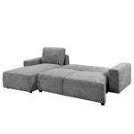 TOCO Meubles Canapé-lit Teha gris en tissu, modulable et convertible, idéal pour salon moderne.