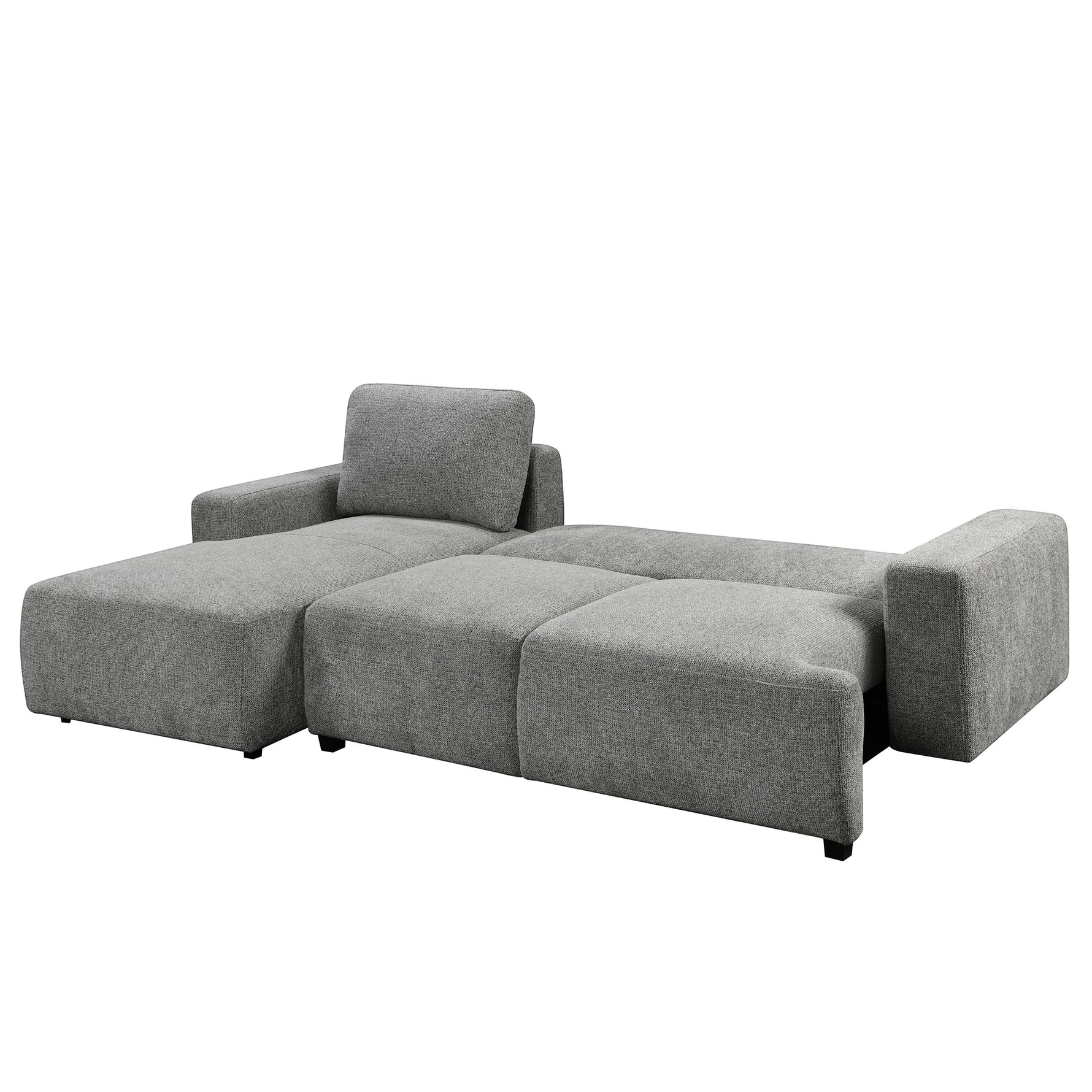 TOCO Meubles Canapé-lit Teha gris en tissu, modulable et convertible, idéal pour salon moderne.