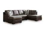 TOCO Meubles Canapé-lit Zuri marron aspect cuir avec coussins décoratifs géométriques