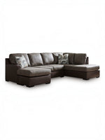 TOCO Meubles Canapé-lit Zuri marron aspect cuir avec coussins décoratifs géométriques