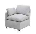 TOCO Meubles Canapé modulaire Marine gris clair en tissu texturé avec coussins moelleux et accoudoirs inclinés