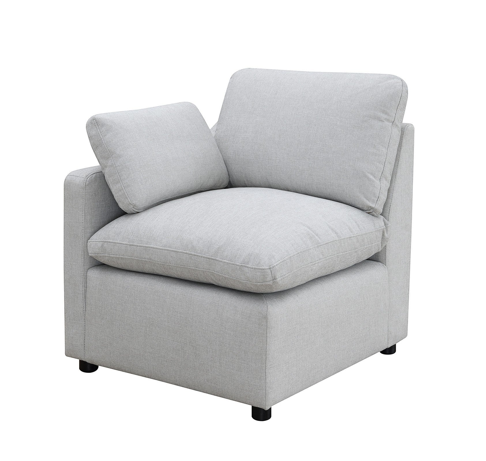 TOCO Meubles Canapé modulaire Marine gris clair en tissu texturé avec coussins moelleux et accoudoirs inclinés