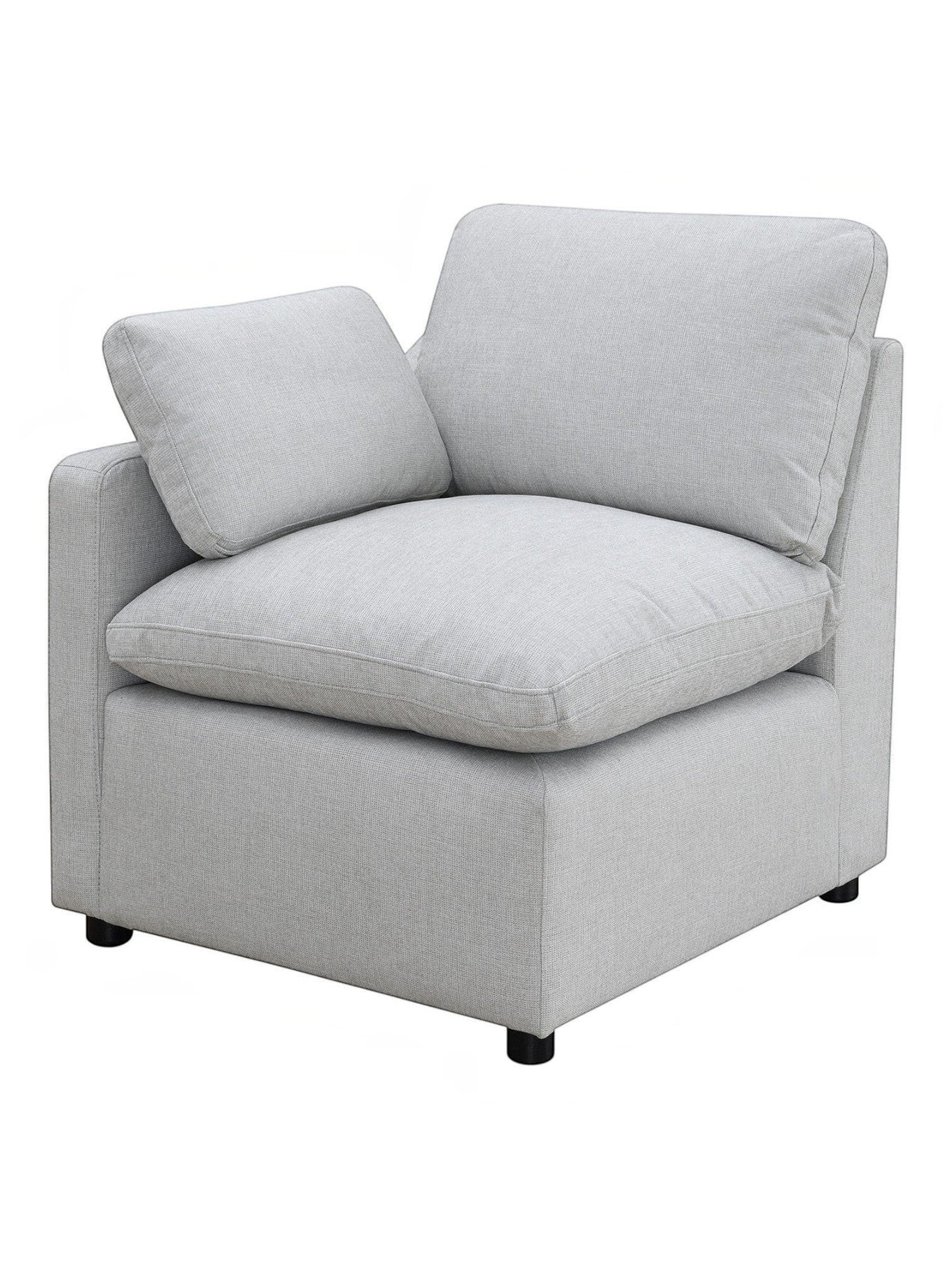 TOCO Meubles Canapé modulaire Marine gris clair en tissu texturé avec coussins moelleux et accoudoirs inclinés
