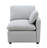 TOCO Meubles Canapé modulaire Marine gris clair en tissu texturé avec coussin d'appoint inclus.