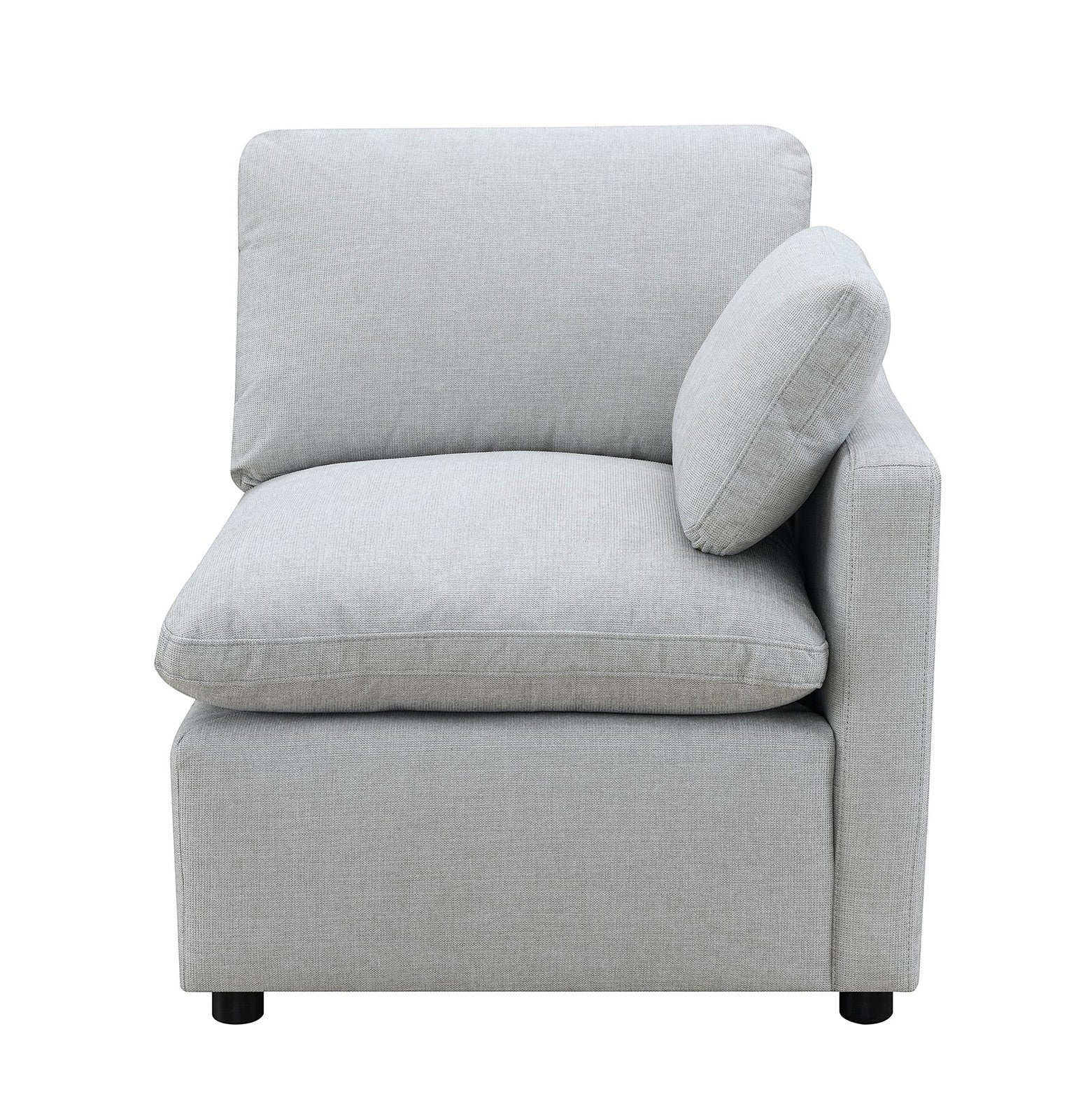 TOCO Meubles Canapé modulaire Marine gris clair en tissu texturé avec coussin d'appoint inclus.