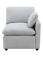 TOCO Meubles Canapé modulaire Marine gris clair en tissu texturé avec coussin d'appoint inclus.