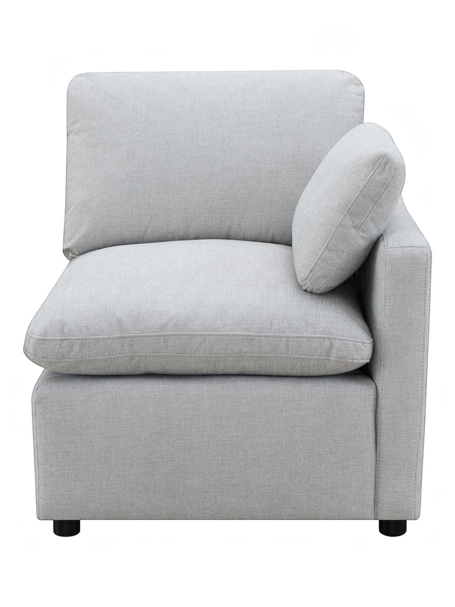 TOCO Meubles Canapé modulaire Marine gris clair en tissu texturé avec coussin d'appoint inclus.