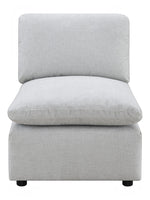 TOCO Meubles - Canapé modulaire gris clair en tissu texturé, siège sectionnel confortable avec coussins moelleux.