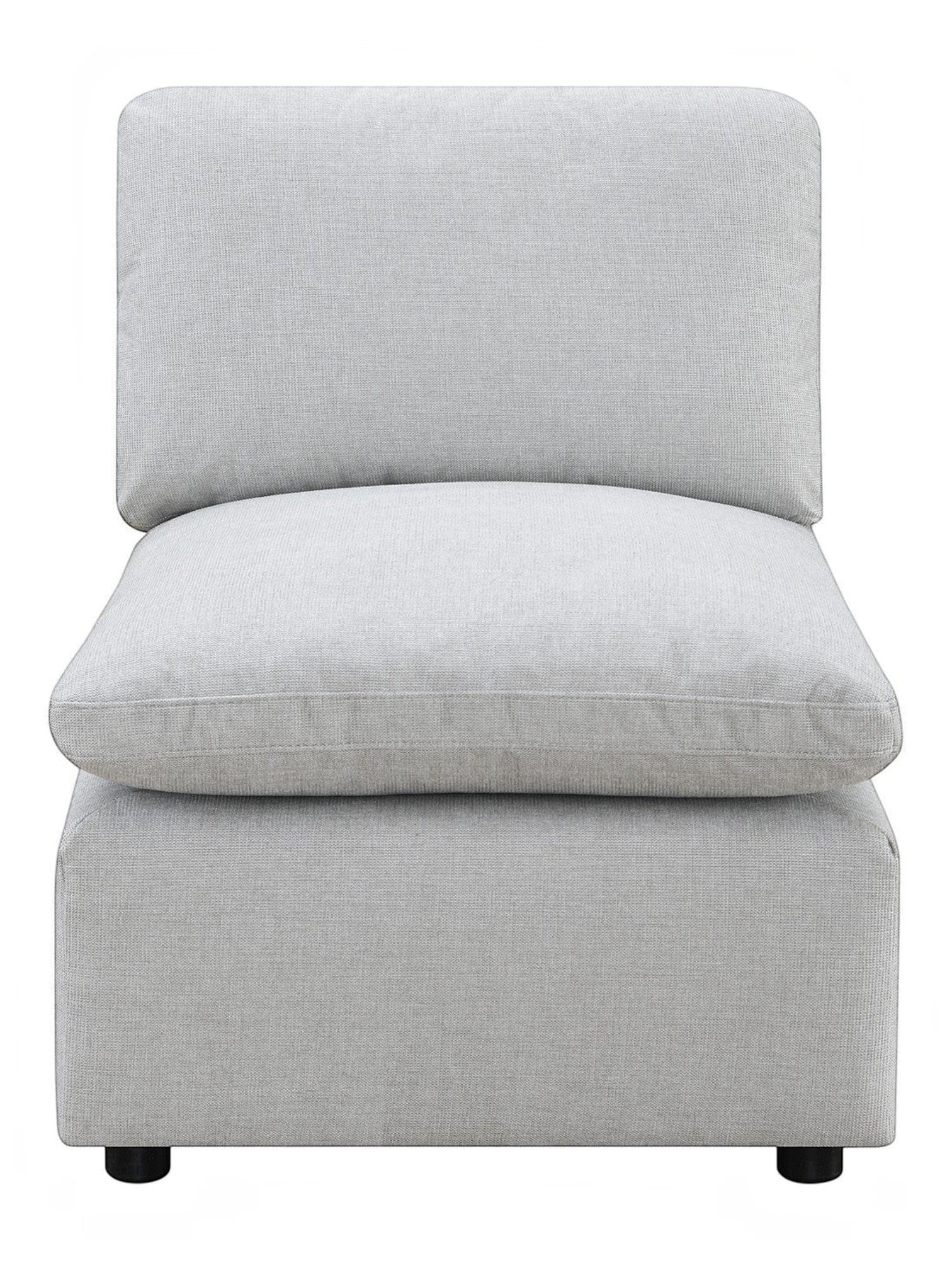 TOCO Meubles - Canapé modulaire gris clair en tissu texturé, siège sectionnel confortable avec coussins moelleux.