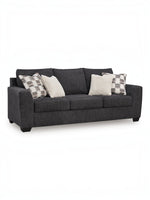 TOCO Meubles Sofa-lit Muna gris foncé, 3 places, avec 4 coussins décoratifs inclus.