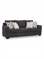 TOCO Meubles Sofa-lit Muna gris foncé, 3 places, avec 4 coussins décoratifs inclus.