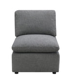TOCO Meubles - Canapé Pippa gris anthracite en chenille, modulable et confortable, idéal pour un salon moderne.