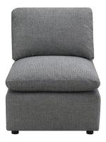 TOCO Meubles - Canapé Pippa gris anthracite en chenille, modulable et confortable, idéal pour un salon moderne.