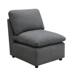 TOCO Meubles Canapé Pippa gris en chenille, assise profonde et dossier inclinable, style moderne.