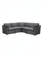 TOCO Meubles Canapé d'angle Pippa gris anthracite en chenille, modulaire et confortable pour salon moderne.