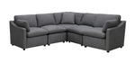 TOCO Meubles Canapé d'angle Pippa gris anthracite en chenille, modulaire et confortable pour salon moderne.