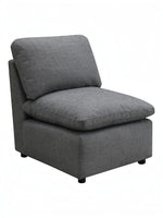TOCO Meubles Canapé Pippa gris en chenille, assise profonde et dossier inclinable, style moderne.