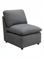 TOCO Meubles Canapé Pippa gris en chenille, assise profonde et dossier inclinable, style moderne.