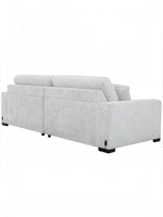 Canapé convertible Sacha de TOCO Meubles en tissu gris pâle, vue arrière montrant le design contemporain et épuré