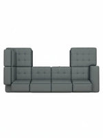 Canapé sectionnel-lit gris TOCO Meubles avec finition capitonnée et design modulaire spacieux vu de dessus