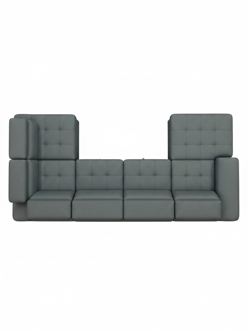 Canapé sectionnel-lit gris TOCO Meubles avec finition capitonnée et design modulaire spacieux vu de dessus