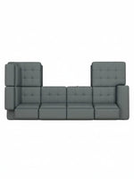 Canapé sectionnel-lit gris TOCO Meubles avec finition capitonnée et design modulaire spacieux vu de dessus