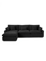 Canapé sectionnel modulaire noir en chenille et lin avec structure en pin et contreplaqué par TOCO Meubles