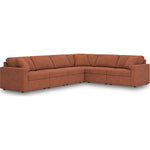 TOCO Meubles Sofa sectionnel Toscana en tissu orange brûlé, 6 places, design moderne.