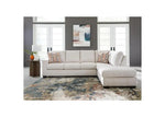 TOCO Meubles Sofa sectionnel Toscana blanc cassé en tissu, avec coussins décoratifs géométriques.