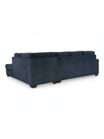 TOCO Meubles Sofa sectionnel Toscana bleu marine en velours avec méridienne