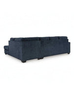 TOCO Meubles Sofa sectionnel Toscana bleu marine en velours avec méridienne