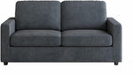 Toco Meubles Causeuse Amara grise en tissu texturé, 2 places, style moderne et compact.