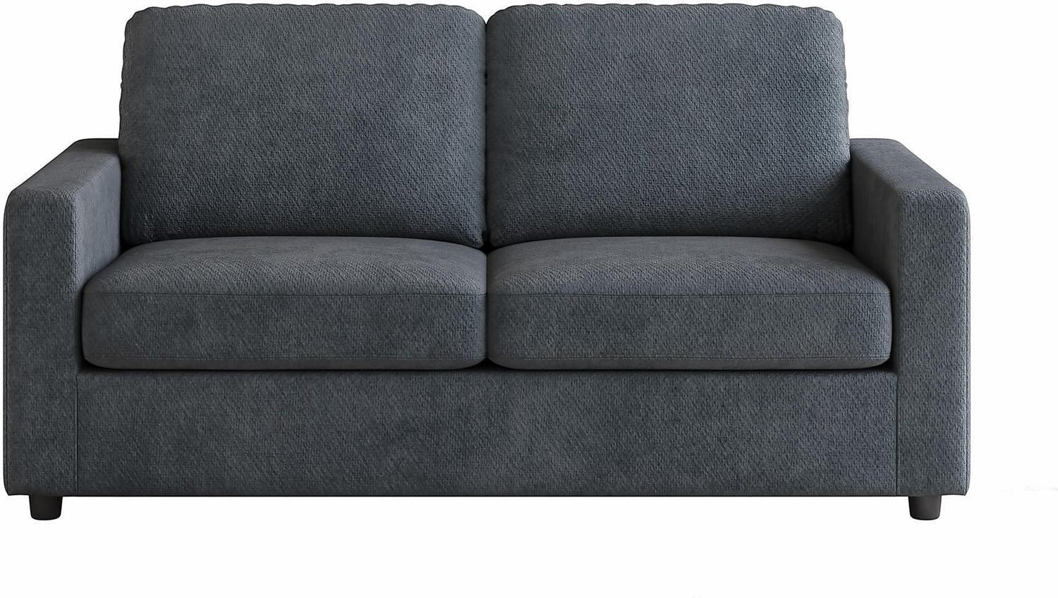 Toco Meubles Causeuse Amara grise en tissu texturé, 2 places, style moderne et compact.